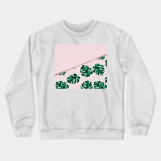 Monstera Dreams - Geometric Split Crewneck Sweatshirt